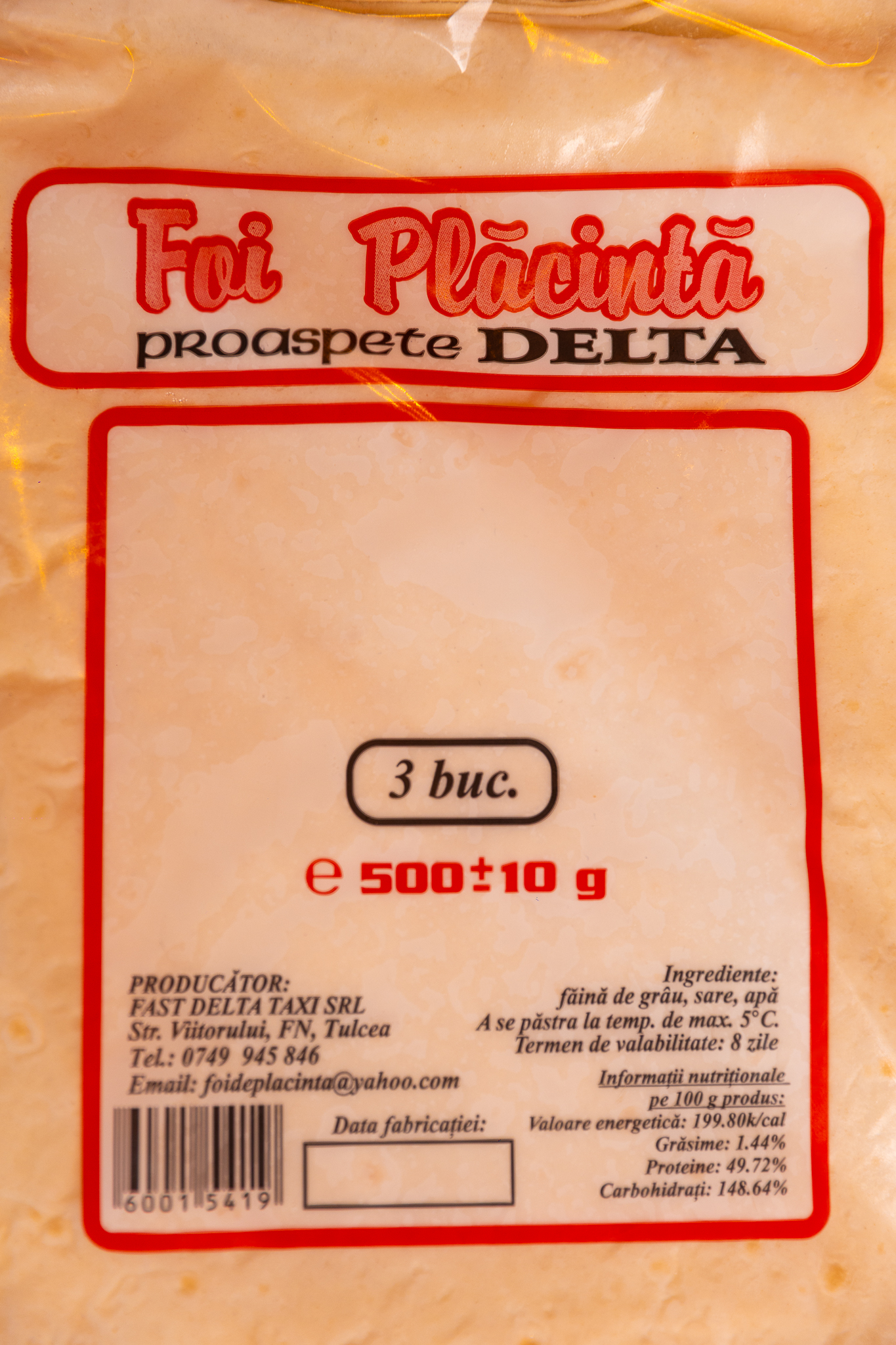 Foi de plăcintă proaspete artizanale Delta